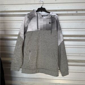 Nike Gray and White Men's Hoodie